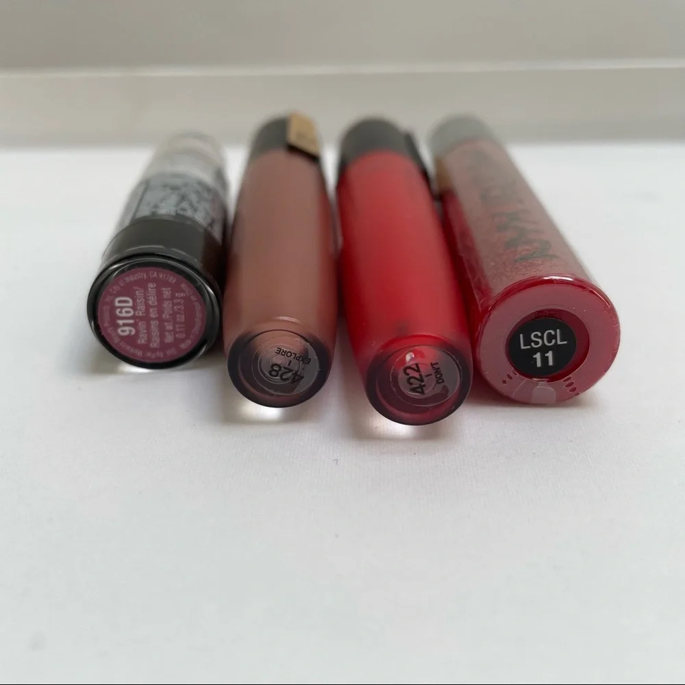 [Bundle of 4] NEW L'ORÉAL Matte Lip Stain, Wet n’ Wild, NYX Liquid Suede